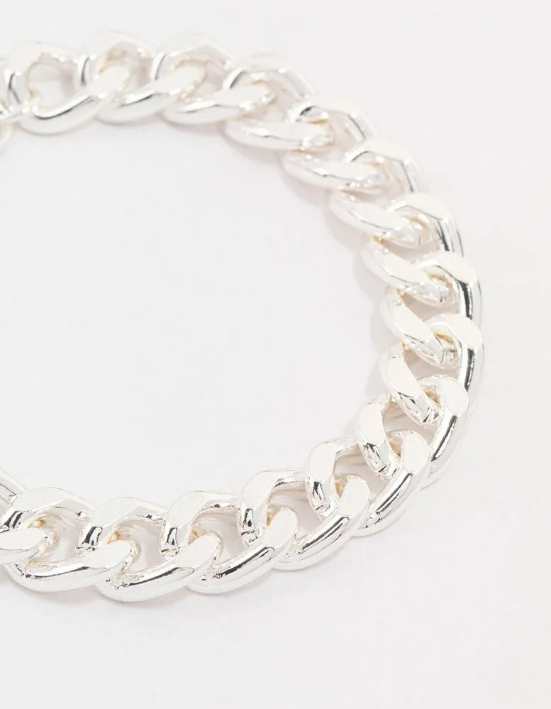 Silver Plated Link Chain Bracelet