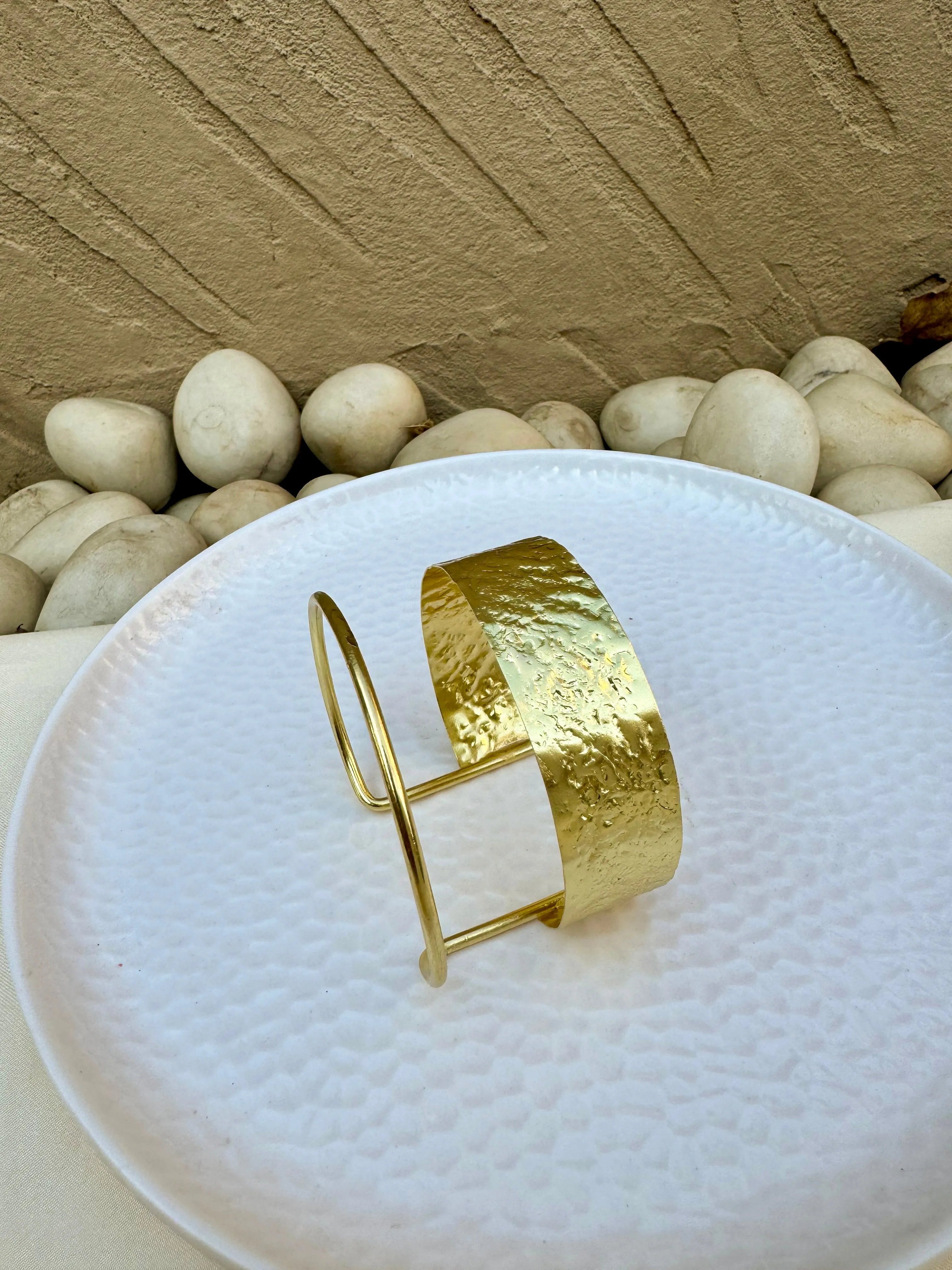 Spaced Block Statement Brass Bracelet (Anti Tarnish)