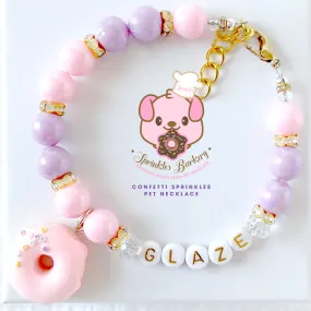 Sprinkles Barkery Pink Donut Pearl Pet Necklace Cat Necklace Luxury Pet Jewelry