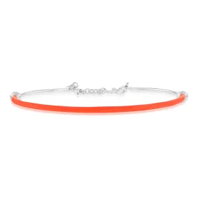 Sterling Silver Bright Orange Bangle