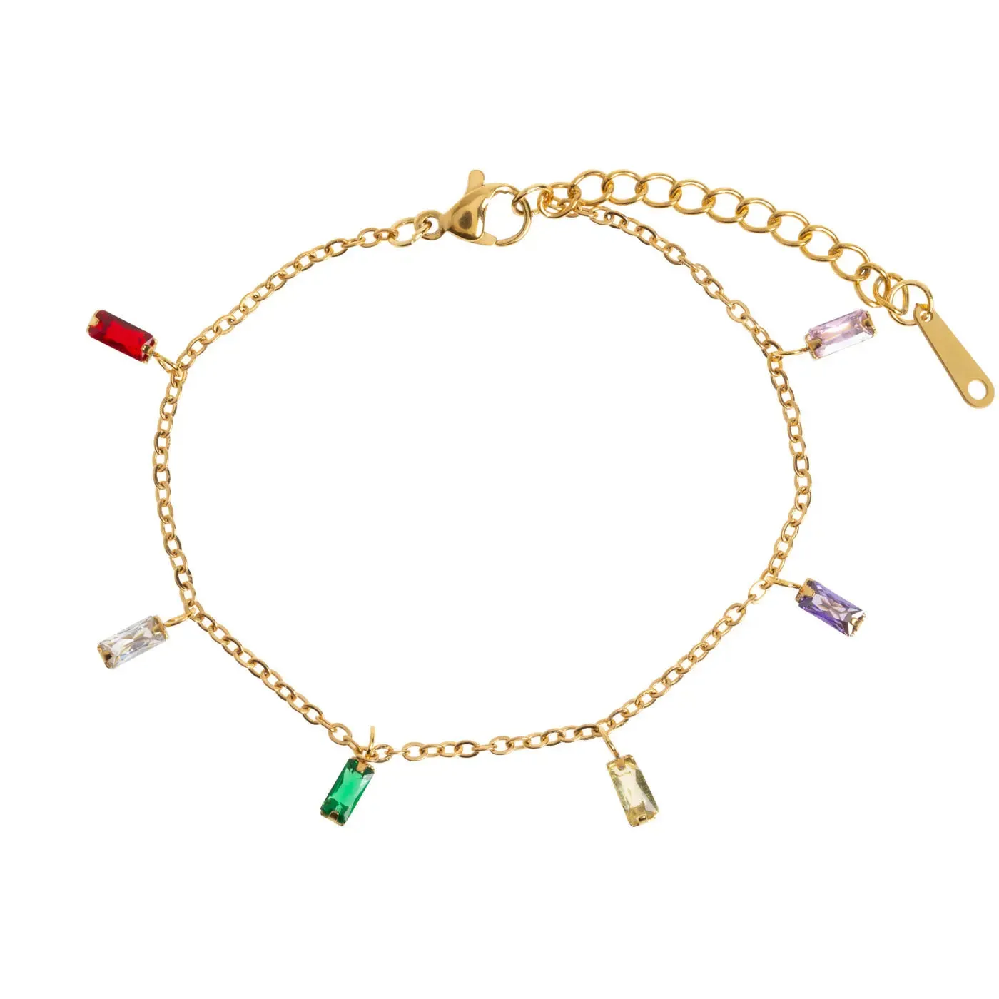 Suki - Multi Colored Chain Bracelet Stainless Steel