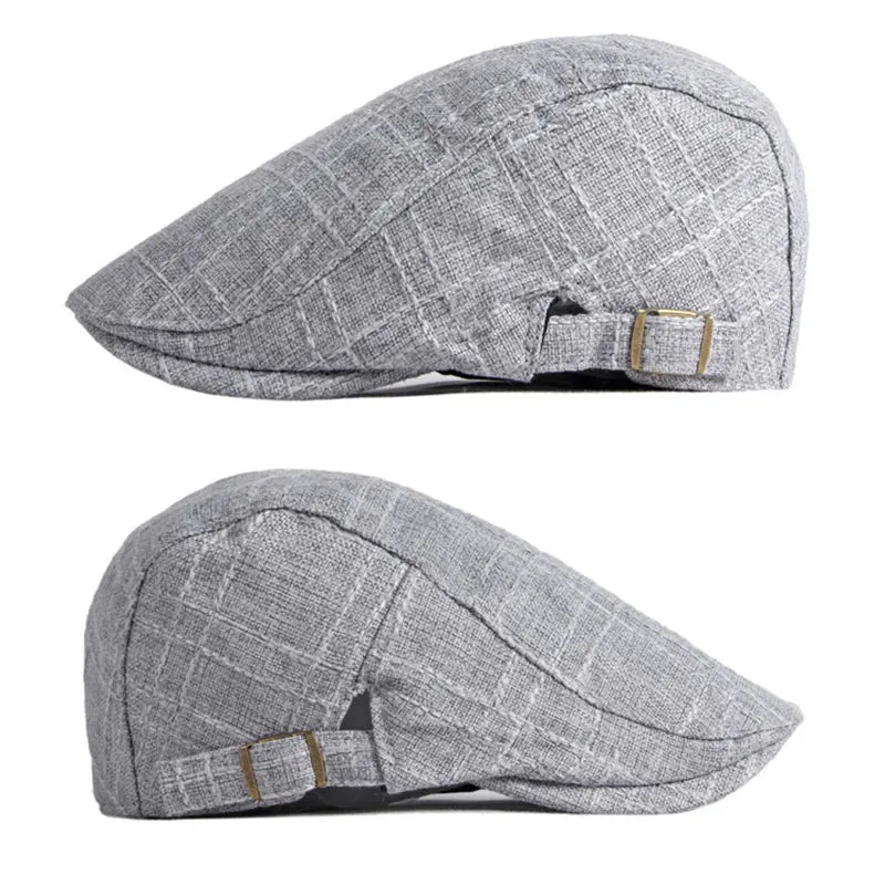 Summer Breathable Plaid Flat Cap