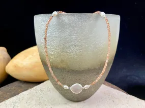 Sunstone and Pearl Choker