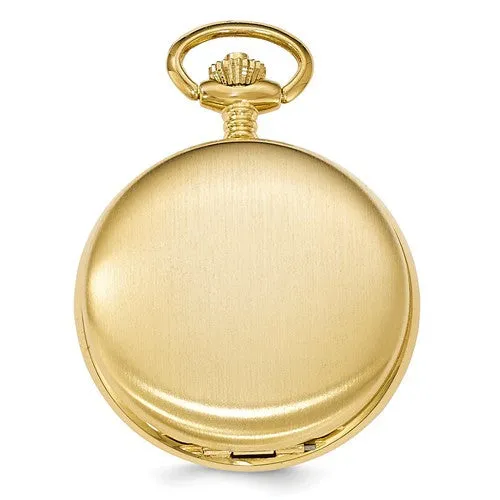 Swingtime Gold-Finish Brass Mechanical 42mm Pocket Watch - Engravable