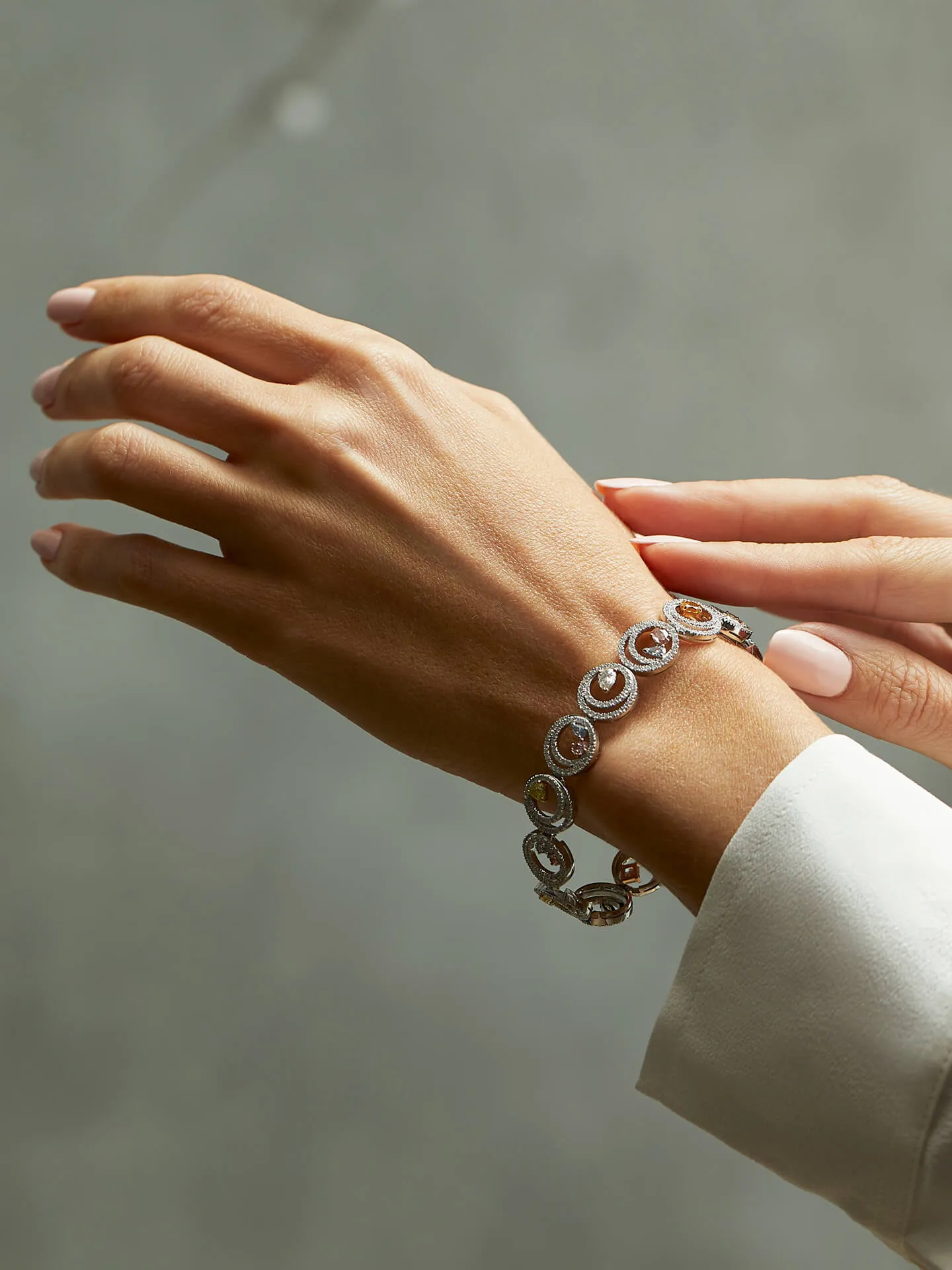 Swirl Coloured Diamond Bracelet