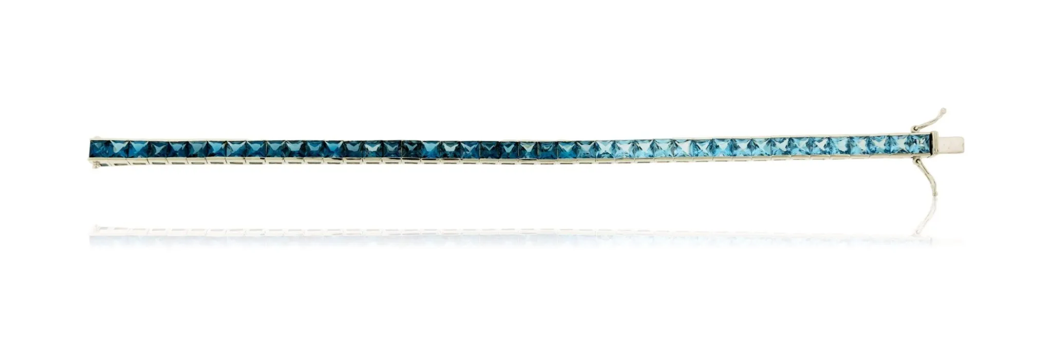 Swiss to London Blue Topaz Gradient Tennis Bracelet