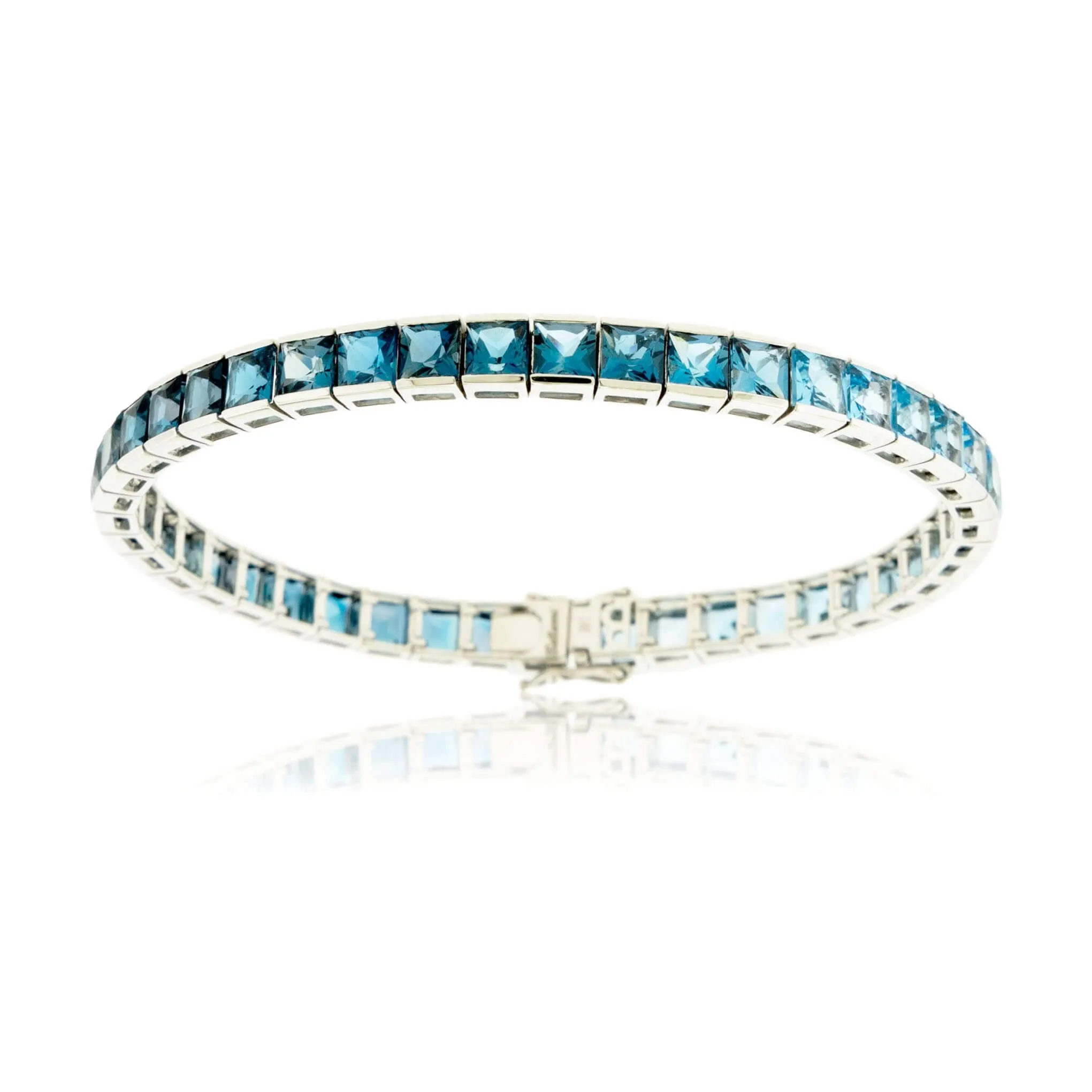 Swiss to London Blue Topaz Gradient Tennis Bracelet