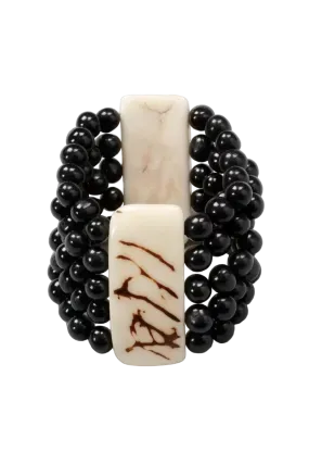 Tagua Women's Merida Onyx Ivory Bracelet