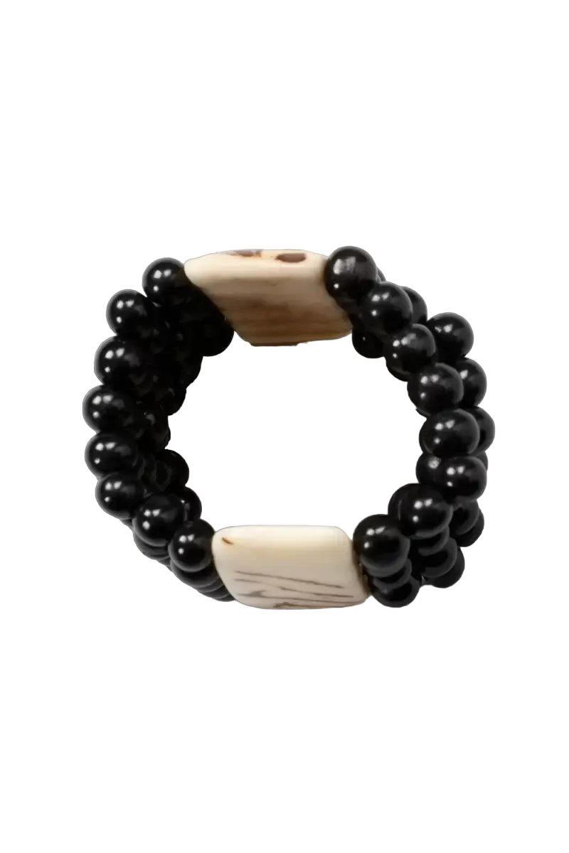 Tagua Women's Merida Onyx Ivory Bracelet