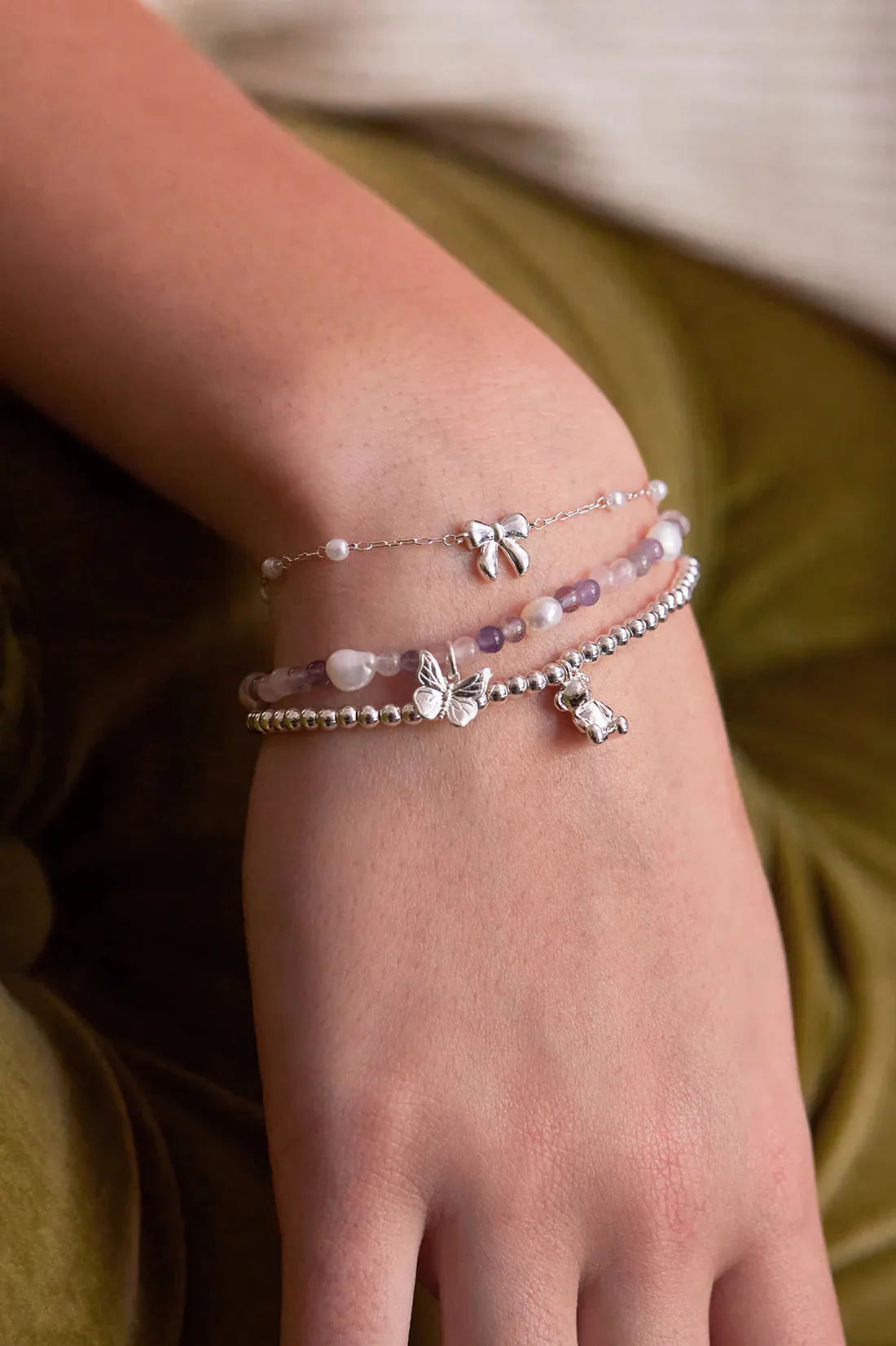 Teddy Sienna Bracelet - Silver Plated