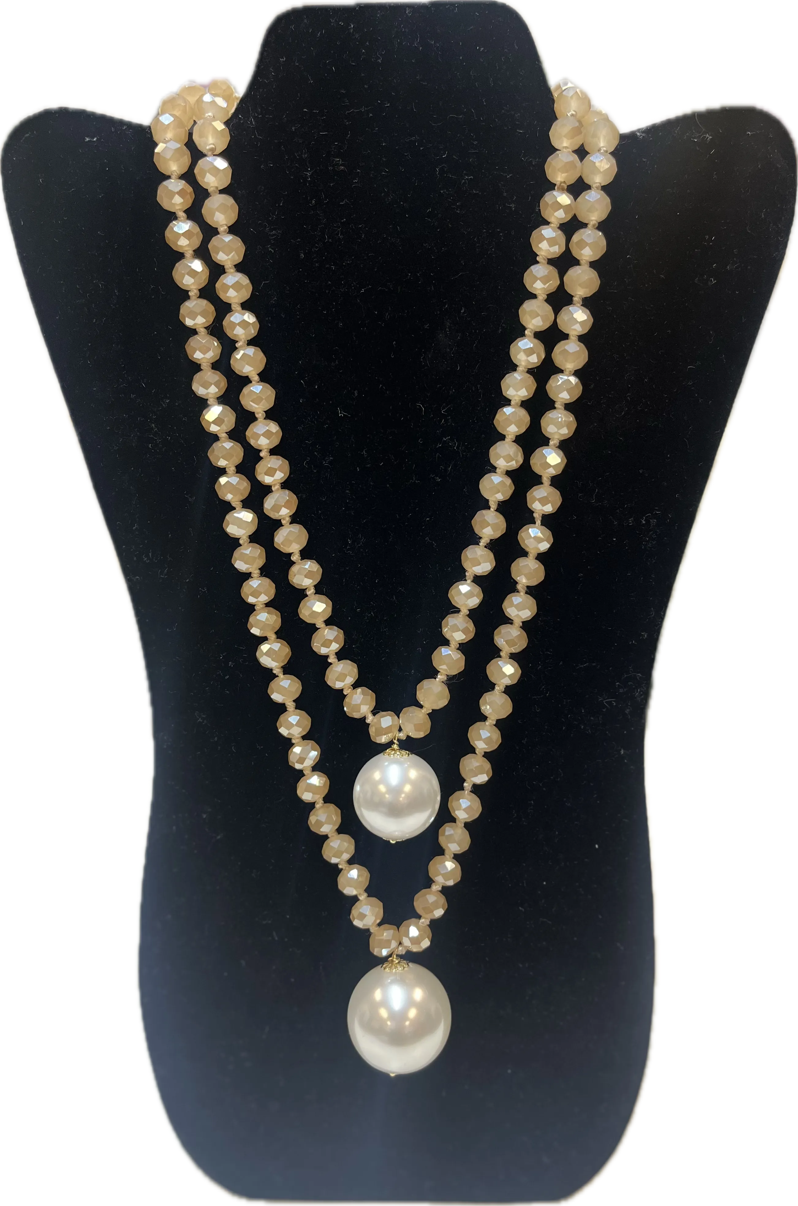 The Betty Necklace- Champagne W/ Pearl