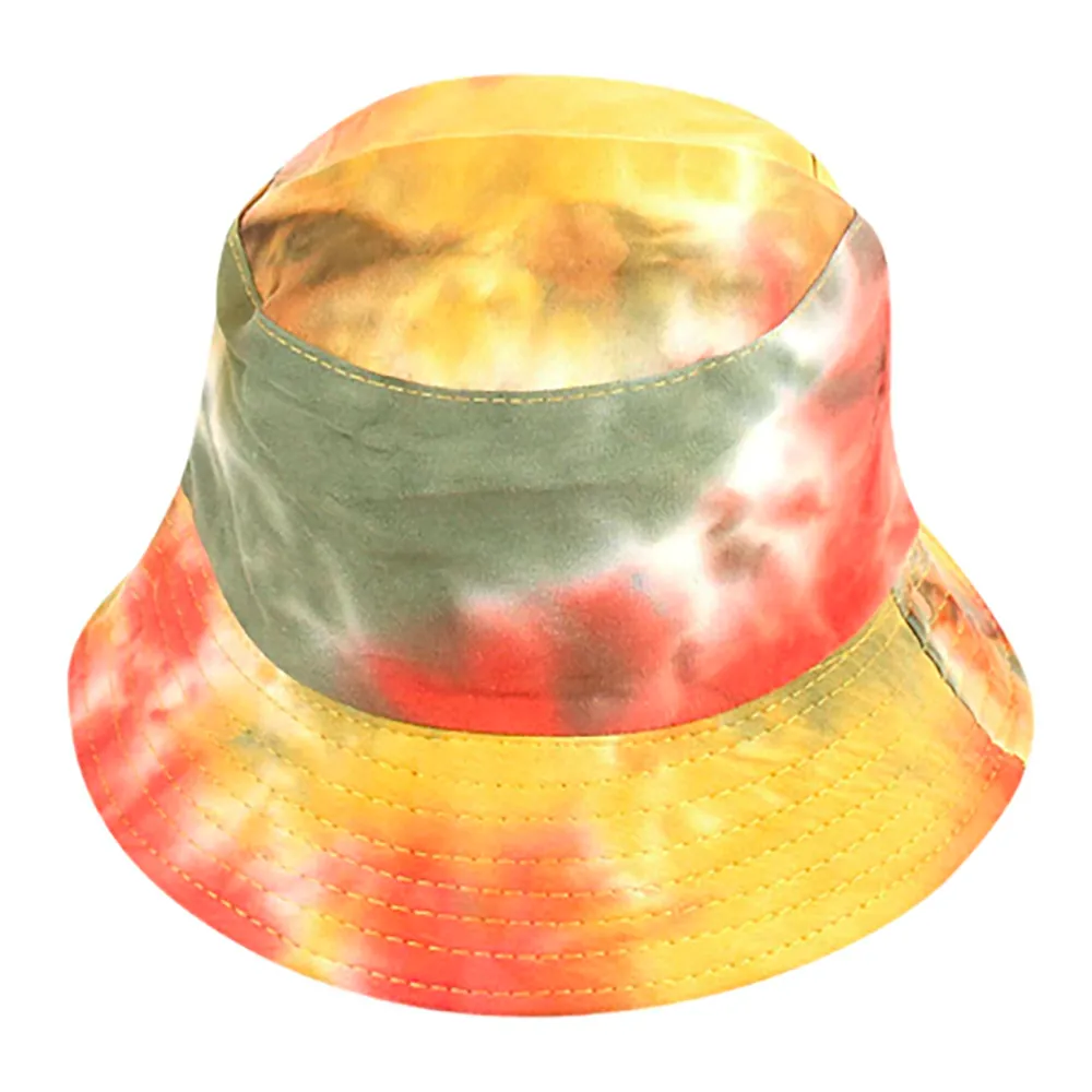 Tie Dye Bucket Hat - Green/Yellow - 100% Cotton