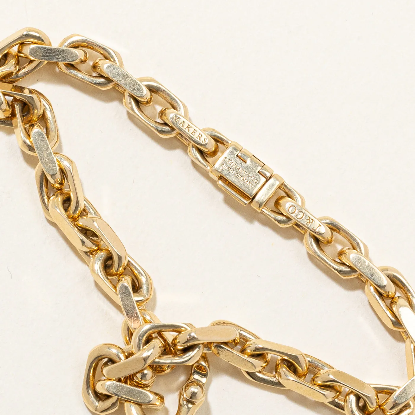 'Tiffany & Co' Tiffany 1837 Makers Narrow Chain Bracelet in 18k Gold | 8" |