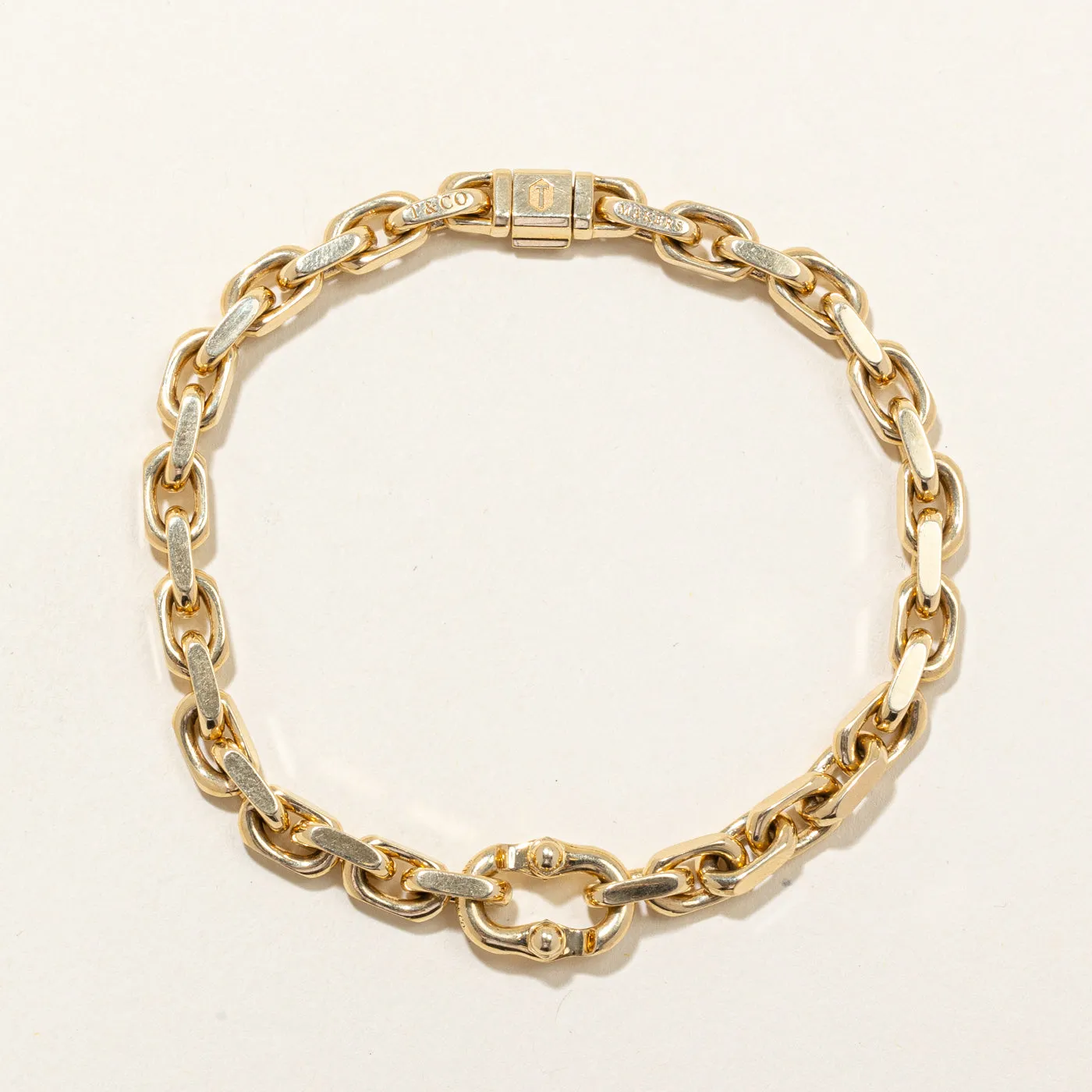 'Tiffany & Co' Tiffany 1837 Makers Narrow Chain Bracelet in 18k Gold | 8" |