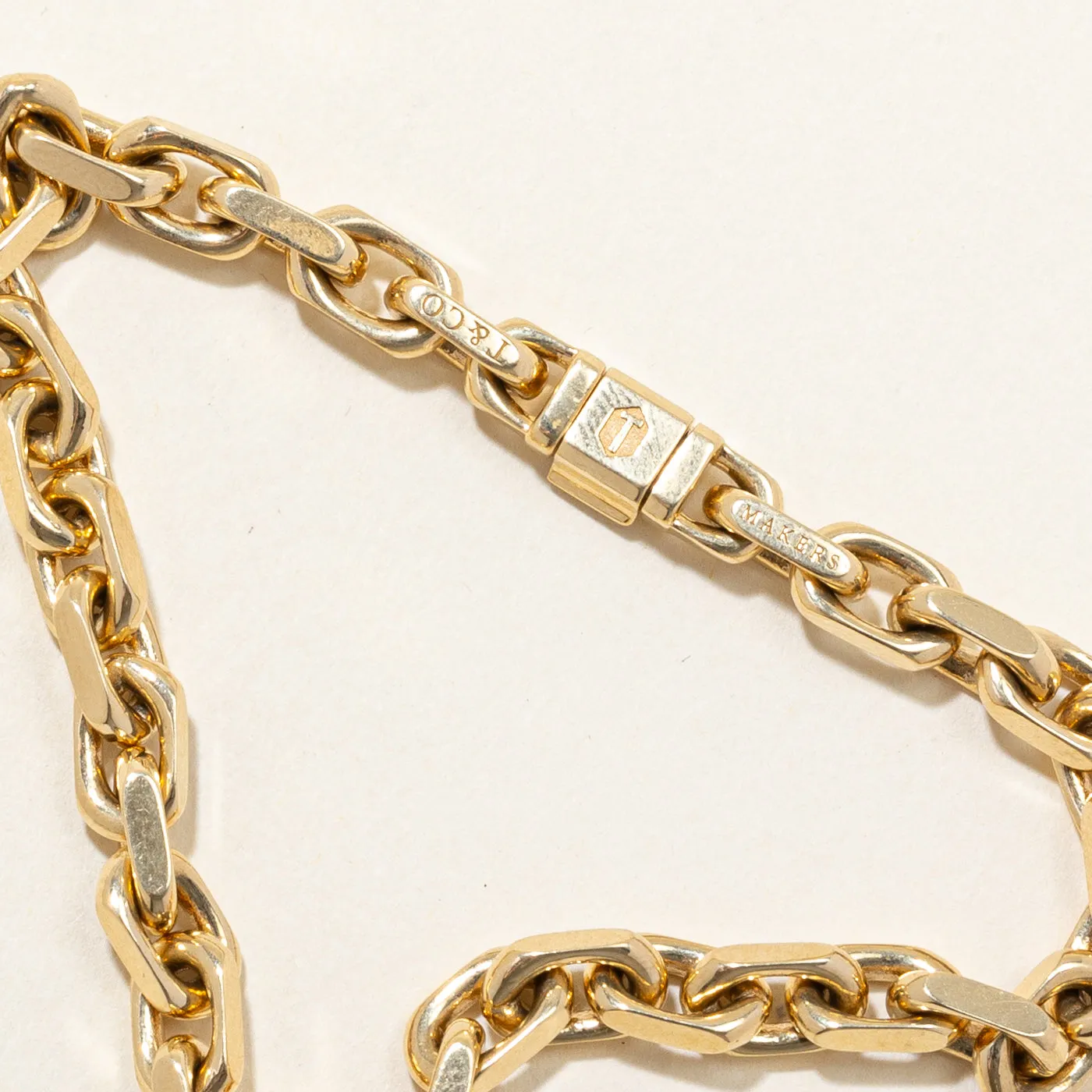 'Tiffany & Co' Tiffany 1837 Makers Narrow Chain Bracelet in 18k Gold | 8" |