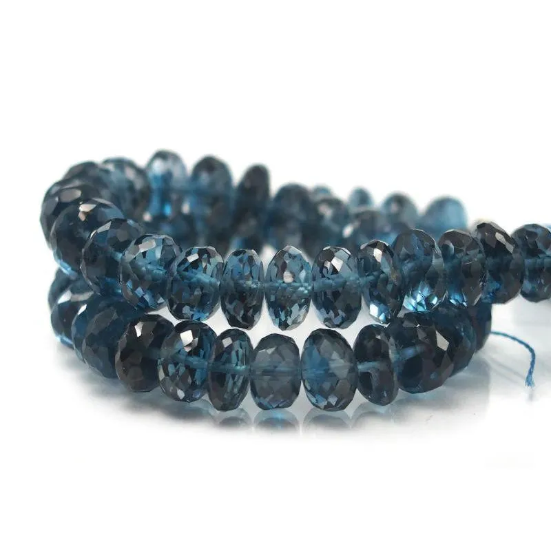 Topaz London Blue Faceted Rondelles 6-7mm Bead Strand