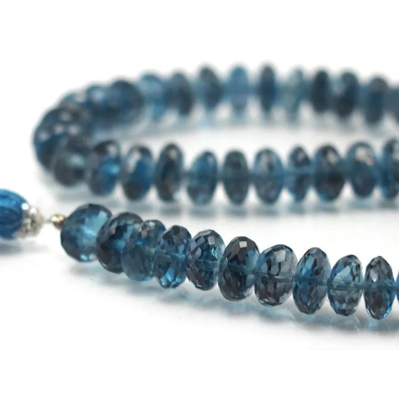 Topaz London Blue Faceted Rondelles 6-7mm Bead Strand