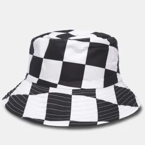 Unisex Funky Black and White Plaid Bucket Hat