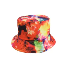 Unisex Reservible Tie Dye Print Boonie Bucket Hat Cap Brim Outdoor Sun Safari Camping Fishing