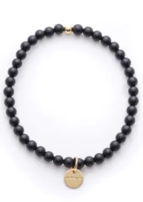 Vania Onyx 4mm Bracelet Goldfilled