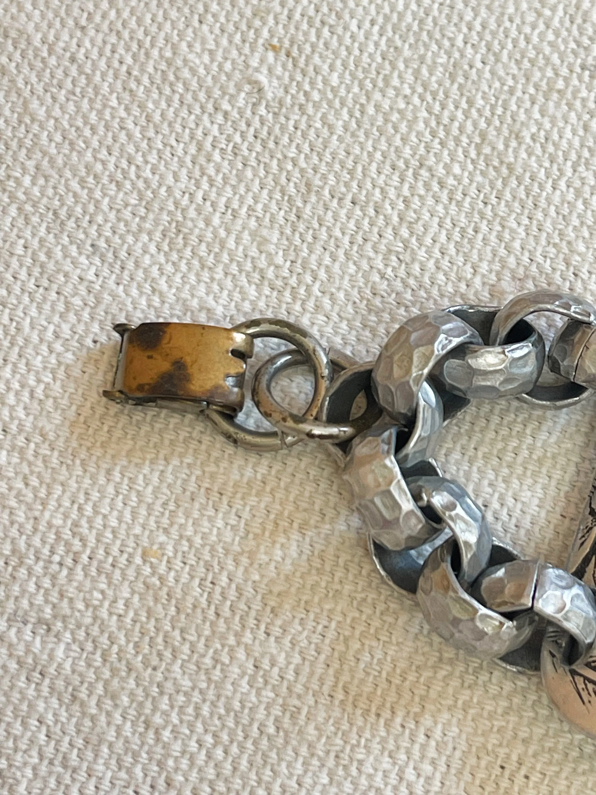 Vintage 40's Aluminum Floral Bracelet