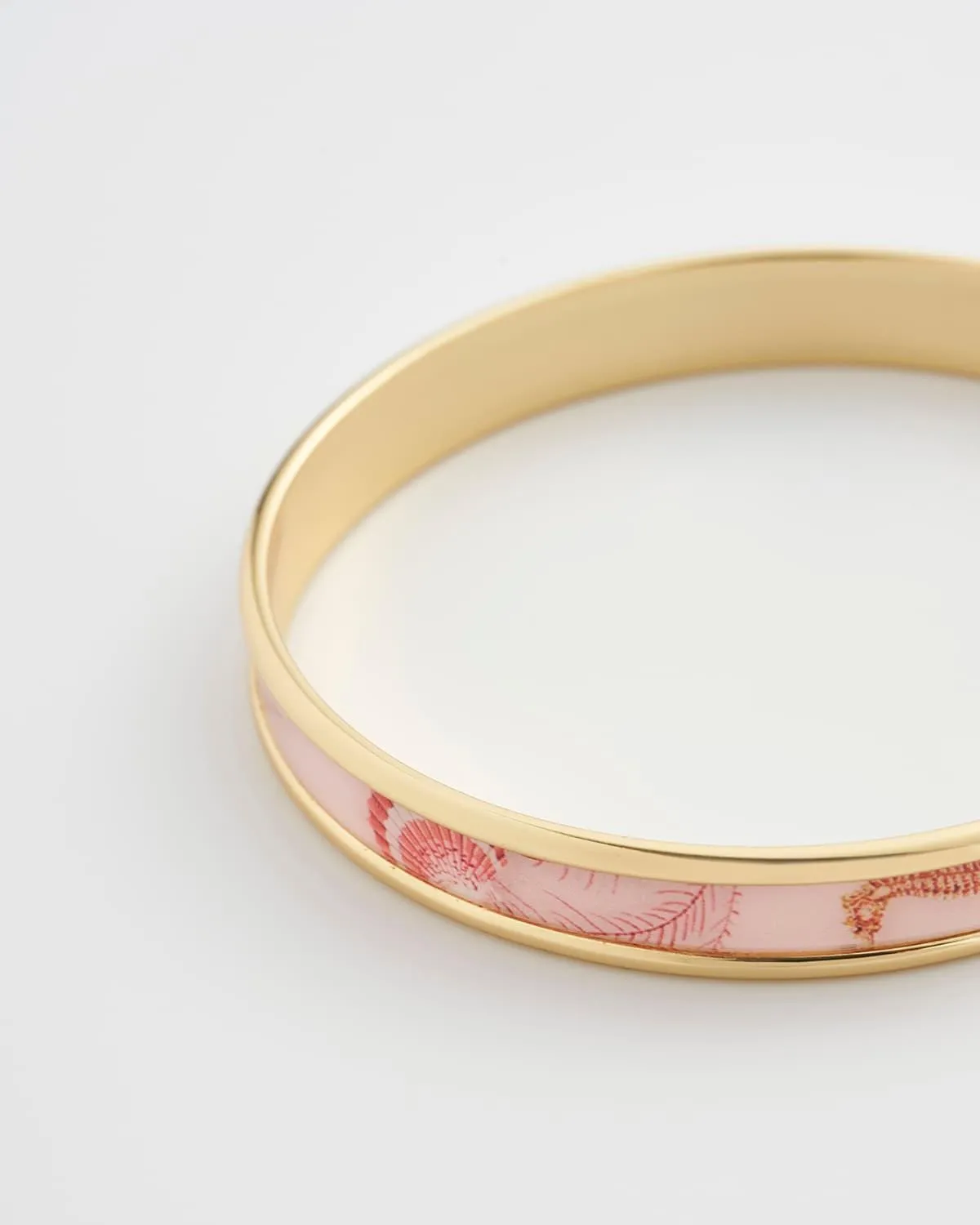 Whispering Sands Gold Plated Printed Bangle - Pink