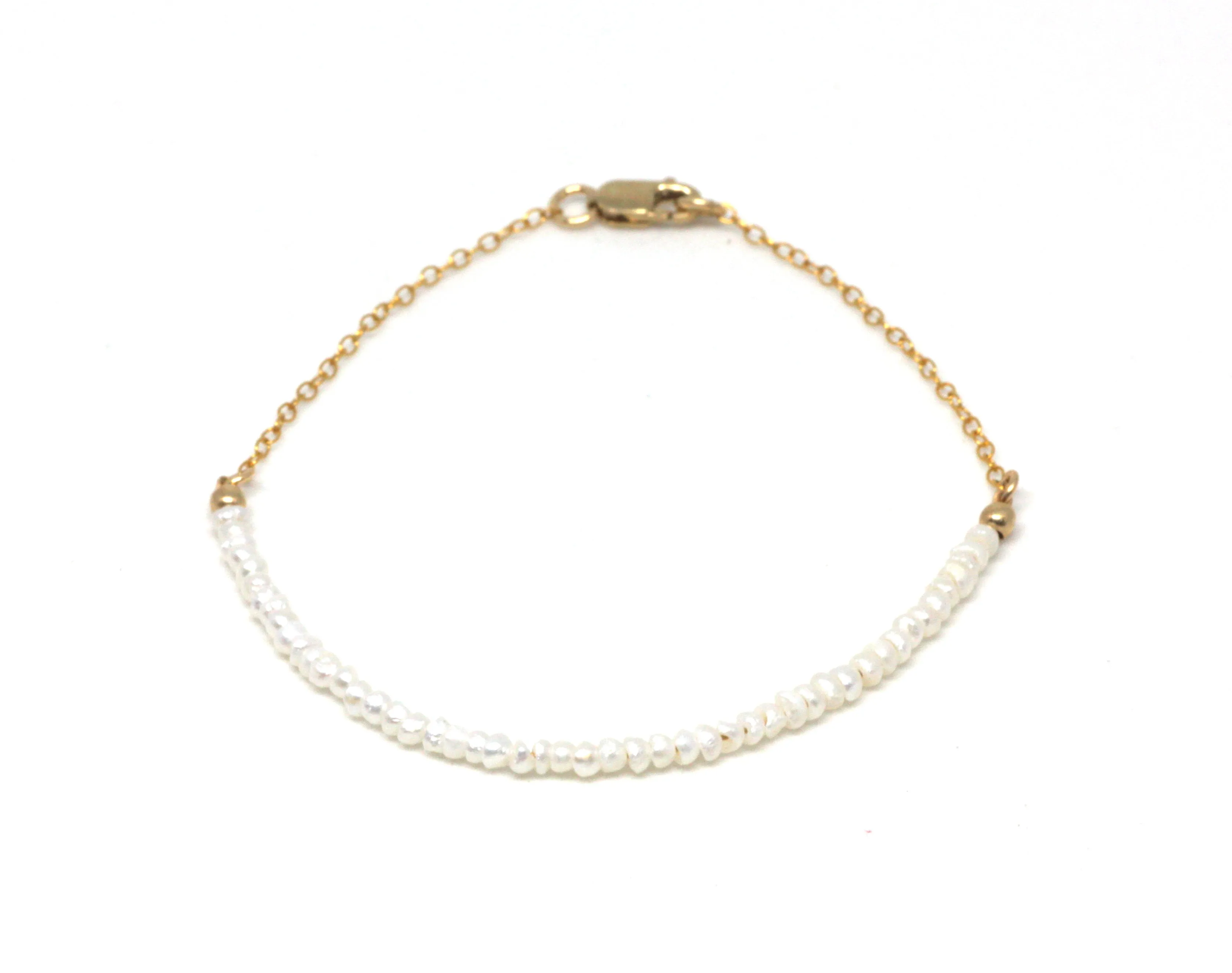 White Pearl Half Bar Bracelet