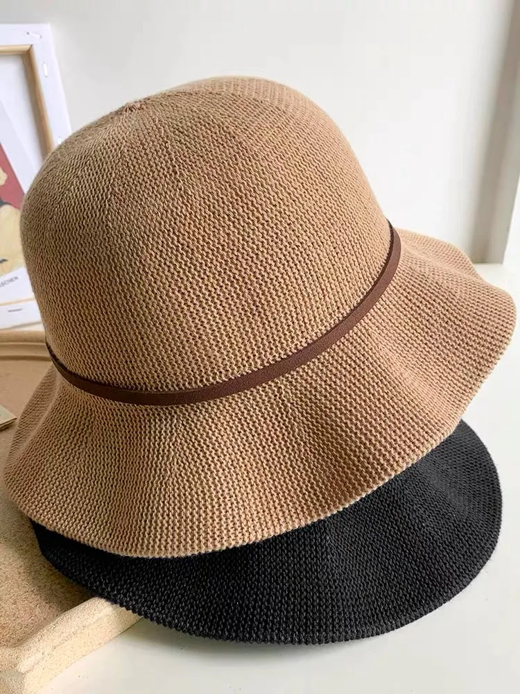 Women Summer Sun Hat Lightweight Breathable Foldable Beach Bucket Hat for Ladies Travel Linen Cotton