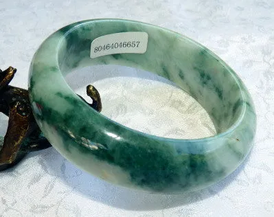 Ying Yu's Jewelry Box "Good Green Veins" Grade A Burmese Jadeite Bangle Bracelet 50mm   Certificate (657)