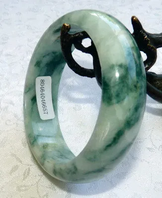 Ying Yu's Jewelry Box "Good Green Veins" Grade A Burmese Jadeite Bangle Bracelet 50mm   Certificate (657)